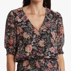 DR2 Smocked Elbow Sleeve Blouse, Size L